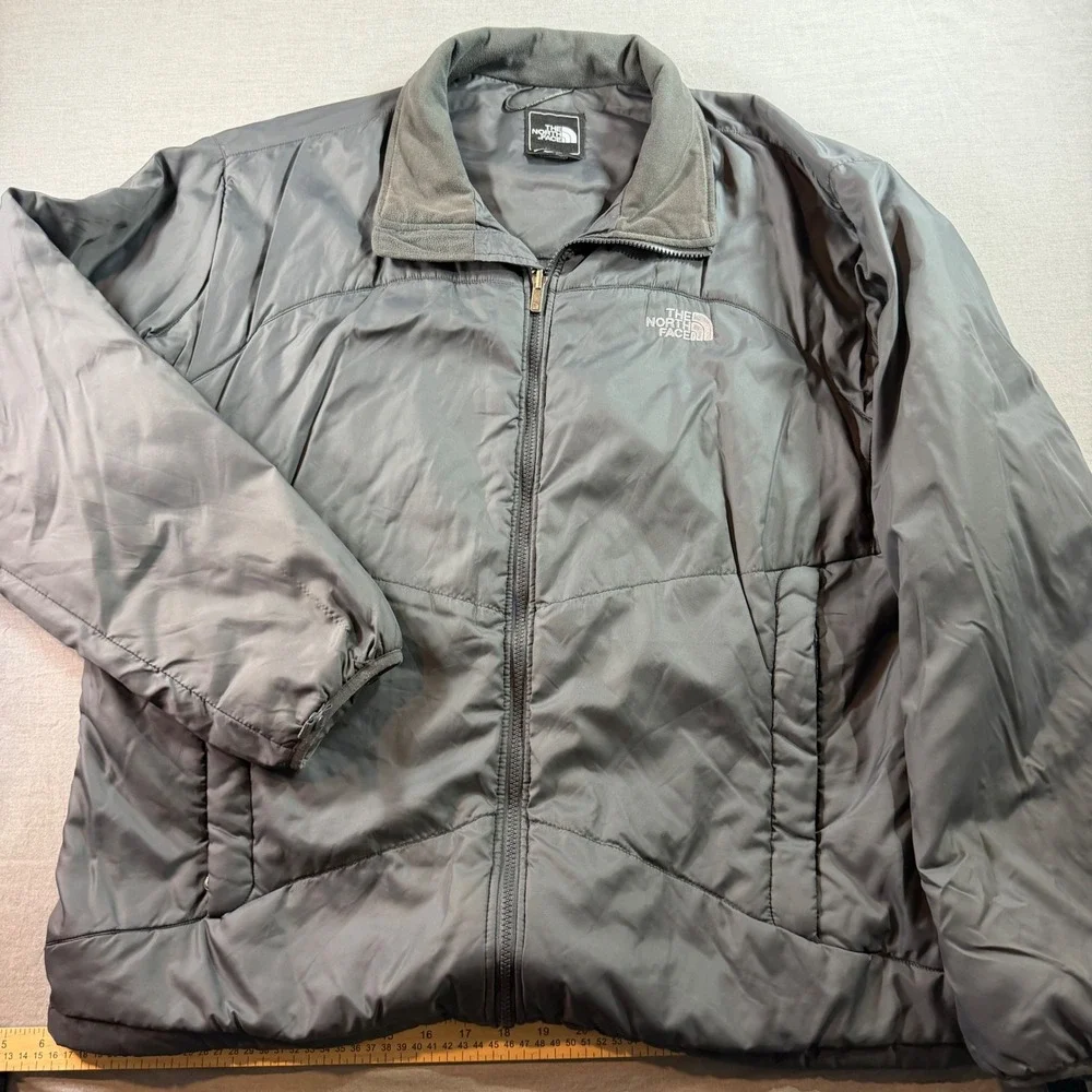 The North Face Puffer Jacket Mens XXL Grey Excellent Insulated Full Zip Coat